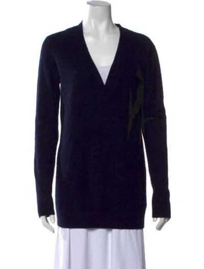 Pre-owned Vince Cashmere V-neck Sweater In Blue