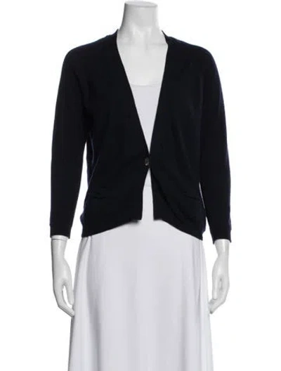 Pre-owned Vince Cashmere V-neck Sweater In Blue