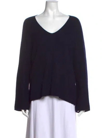 Pre-owned Vince Cashmere V-neck Sweater In Blue