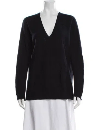 Pre-owned Vince Cashmere V-neck Sweater In Blue