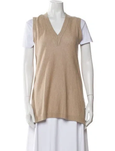 Pre-owned Vince Cashmere V-neck Sweater In Brown
