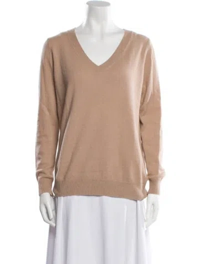 Pre-owned Vince Cashmere V-neck Sweater In Brown