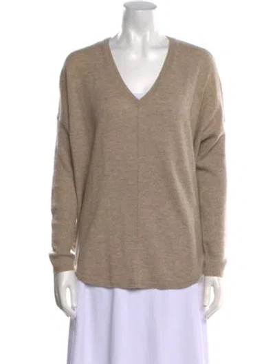 Pre-owned Vince Cashmere V-neck Sweater In Brown