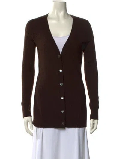 Pre-owned Vince Cashmere V-neck Sweater In Brown