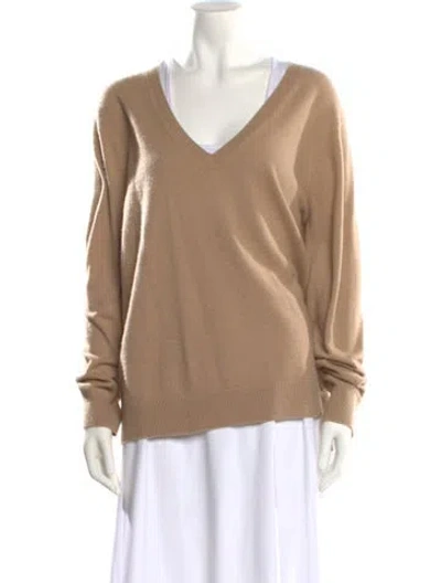 Pre-owned Vince Cashmere V-neck Sweater In Brown