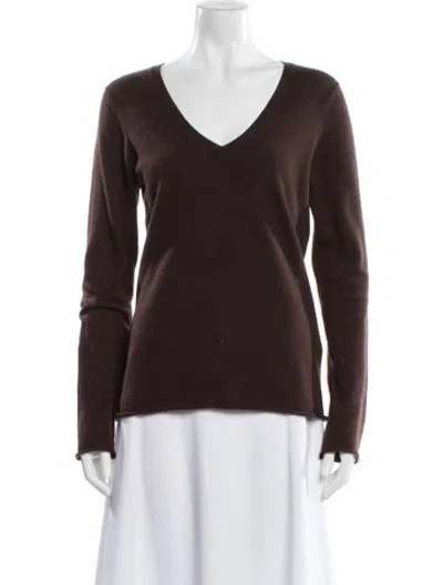 Pre-owned Vince Cashmere V-neck Sweater In Brown
