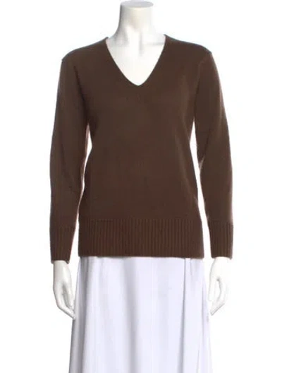 Pre-owned Vince Cashmere V-neck Sweater In Brown