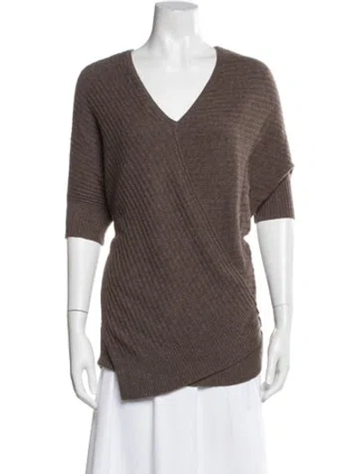 Pre-owned Vince Cashmere V-neck Sweater In Brown