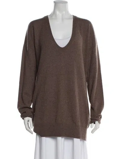 Pre-owned Vince Cashmere V-neck Sweater In Brown