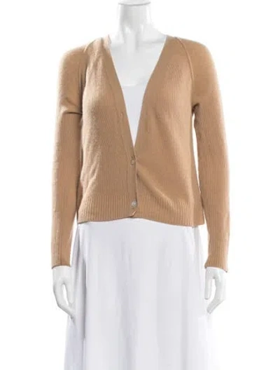 Pre-owned Vince Cashmere V-neck Sweater In Brown