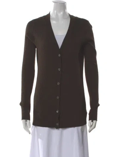 Pre-owned Vince Cashmere V-neck Sweater In Brown
