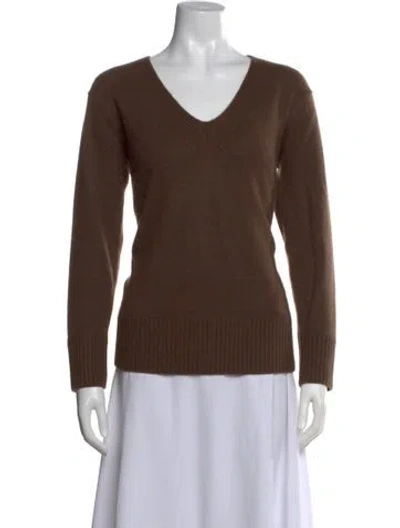 Pre-owned Vince Cashmere V-neck Sweater In Brown