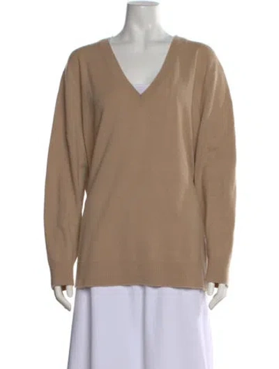 Pre-owned Vince Cashmere V-neck Sweater In Brown