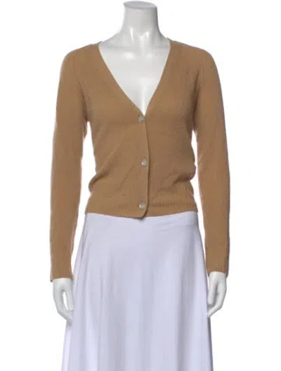 Pre-owned Vince Cashmere V-neck Sweater In Brown