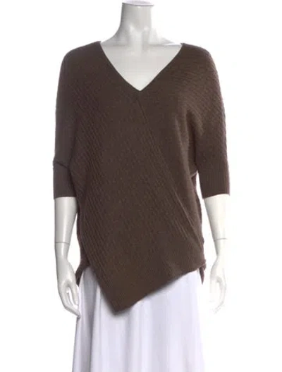 Pre-owned Vince Cashmere V-neck Sweater In Brown