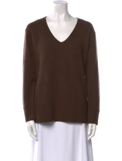 Pre-owned Vince Cashmere V-neck Sweater In Brown
