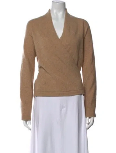 Pre-owned Vince Cashmere V-neck Sweater In Brown