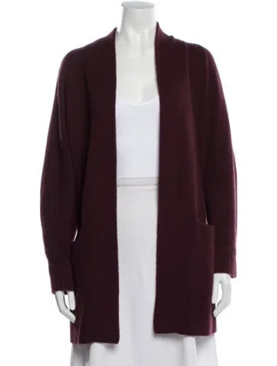 Pre-owned Vince Cashmere V-neck Sweater In Burgundy