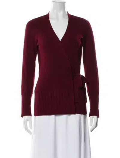 Pre-owned Vince Cashmere V-neck Sweater In Burgundy