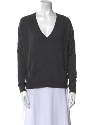 Pre-owned Vince Cashmere V-neck Sweater In Gray