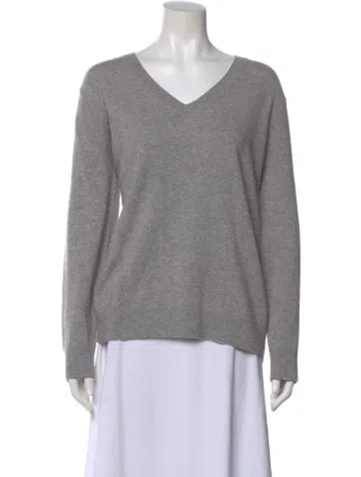 Pre-owned Vince Cashmere V-neck Sweater In Gray