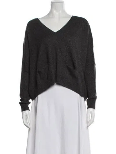 Pre-owned Vince Cashmere V-neck Sweater In Gray