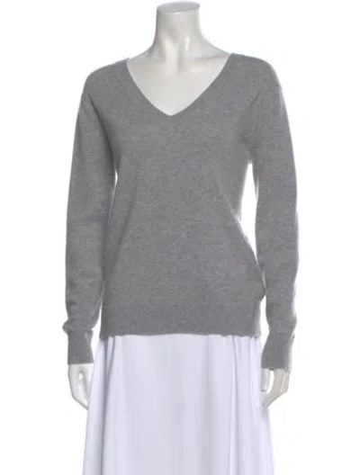 Pre-owned Vince Cashmere V-neck Sweater In Gray