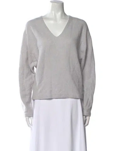 Pre-owned Vince Cashmere V-neck Sweater In Gray