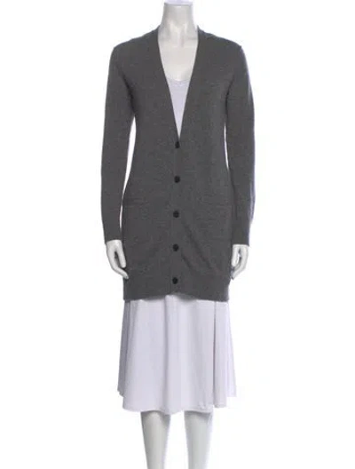 Pre-owned Vince Cashmere V-neck Sweater In Gray