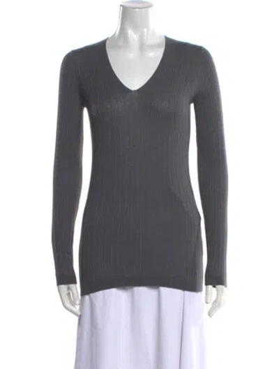 Pre-owned Vince Cashmere V-neck Sweater In Gray