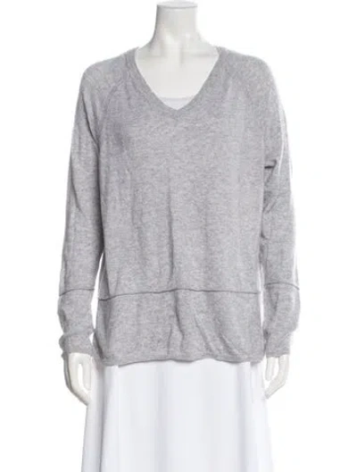 Pre-owned Vince Cashmere V-neck Sweater In Gray