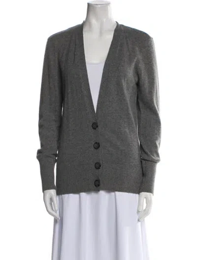 Pre-owned Vince Cashmere V-neck Sweater In Gray