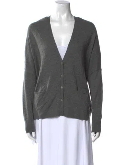 Pre-owned Vince Cashmere V-neck Sweater In Gray