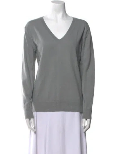 Pre-owned Vince Cashmere V-neck Sweater In Gray