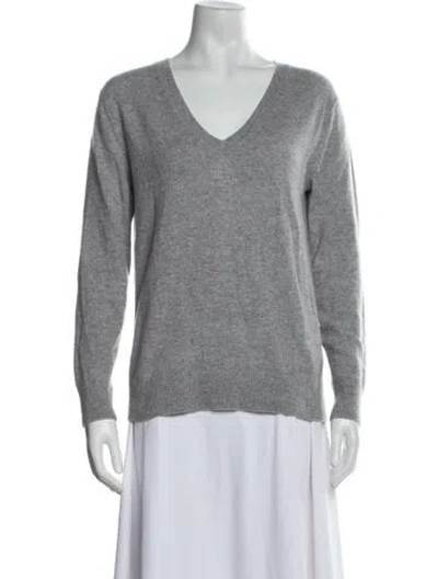 Pre-owned Vince Cashmere V-neck Sweater In Gray