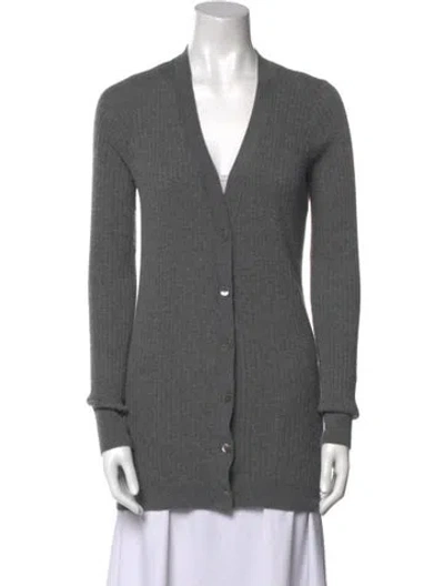 Pre-owned Vince Cashmere V-neck Sweater In Gray
