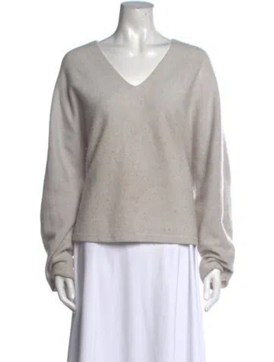 Pre-owned Vince Cashmere V-neck Sweater In Gray