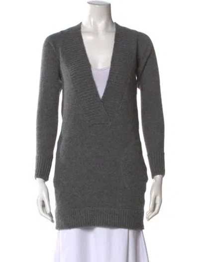 Pre-owned Vince Cashmere V-neck Sweater In Gray