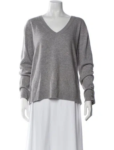 Pre-owned Vince Cashmere V-neck Sweater In Gray