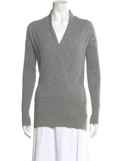 Pre-owned Vince Cashmere V-neck Sweater In Gray