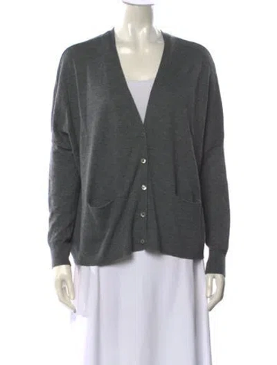 Pre-owned Vince Cashmere V-neck Sweater In Gray