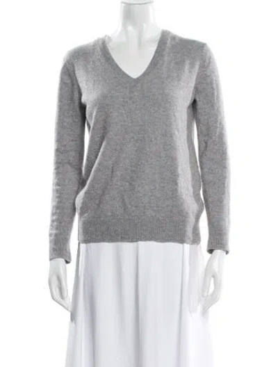Pre-owned Vince Cashmere V-neck Sweater In Gray