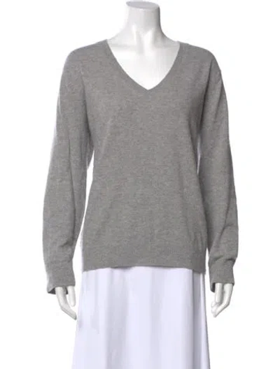 Pre-owned Vince Cashmere V-neck Sweater In Gray