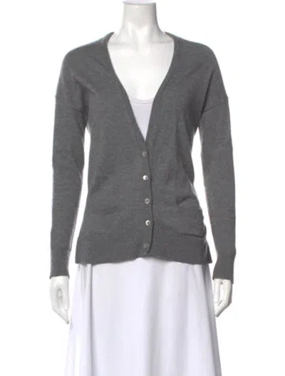 Pre-owned Vince Cashmere V-neck Sweater In Gray