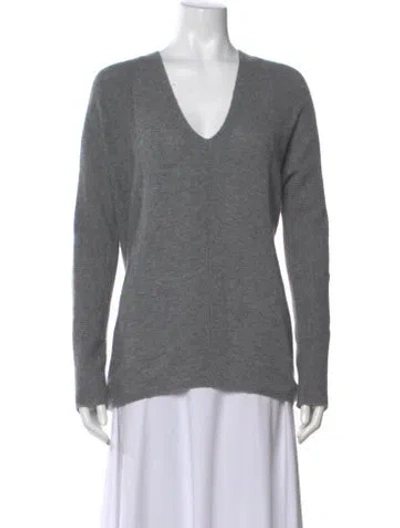 Pre-owned Vince Cashmere V-neck Sweater In Gray