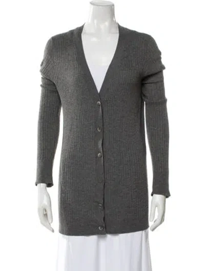 Pre-owned Vince Cashmere V-neck Sweater In Gray