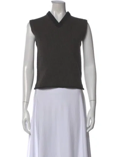Pre-owned Vince Cashmere V-neck Sweater In Gray