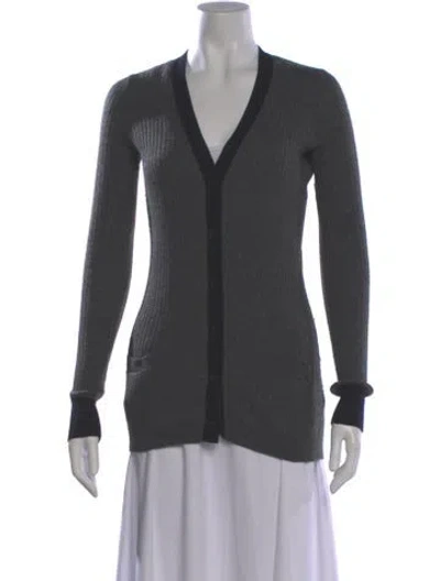 Pre-owned Vince Cashmere V-neck Sweater In Gray