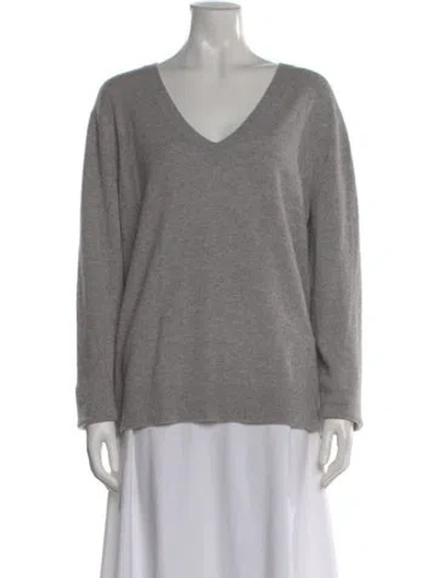 Pre-owned Vince Cashmere V-neck Sweater In Gray