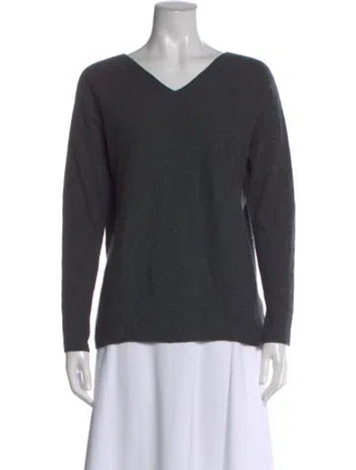 Pre-owned Vince Cashmere V-neck Sweater In Gray